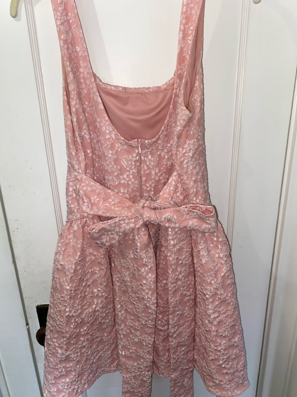 Womens Pink Floral Bow Dress - Picture 3 of 3